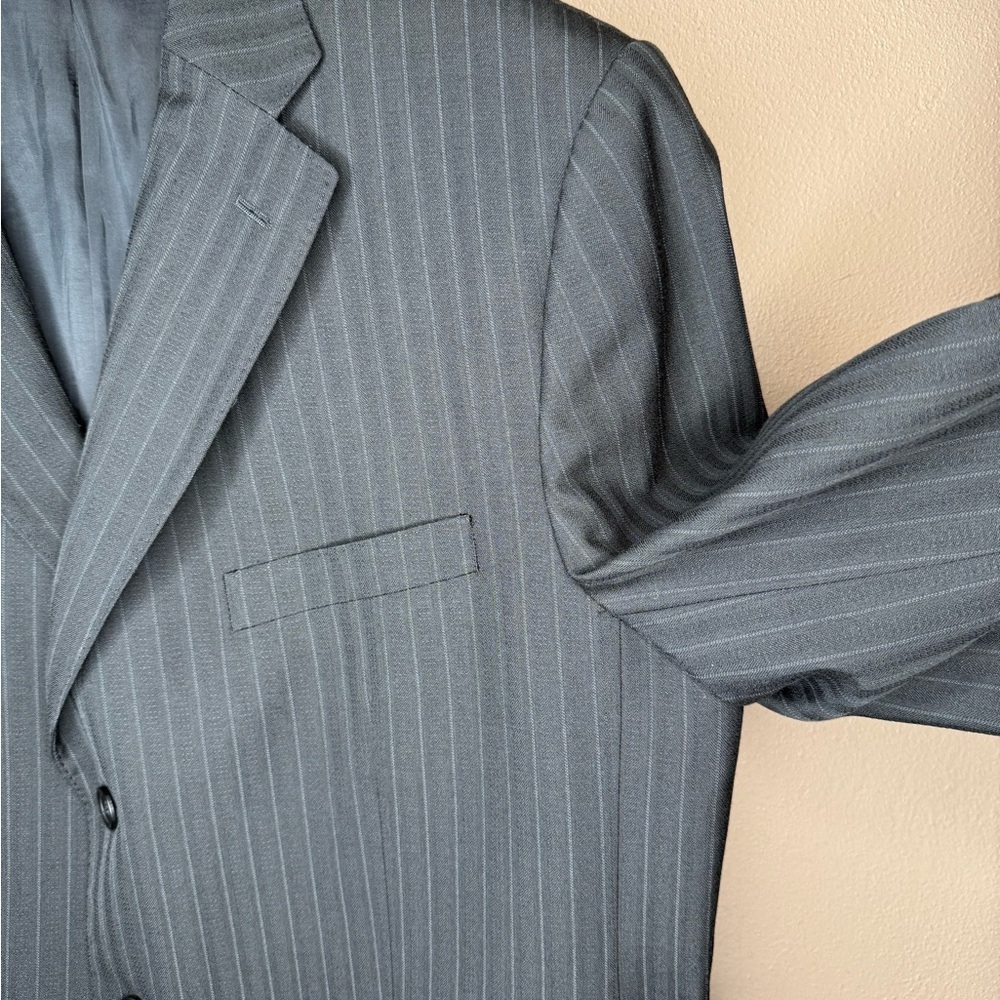 Versace Classic V2 Men's Vintage Pinstripe Wool-blend Blazer Suit Coat Size 58R - Picture 6 of 15